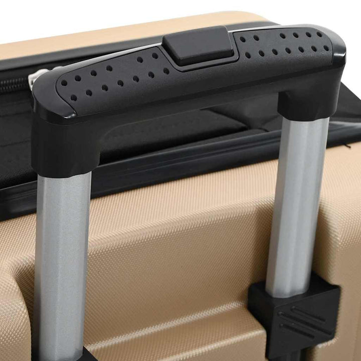 Kuffert med lås champagnefarvet 50 x 30 x 76 cm ABS Plastik