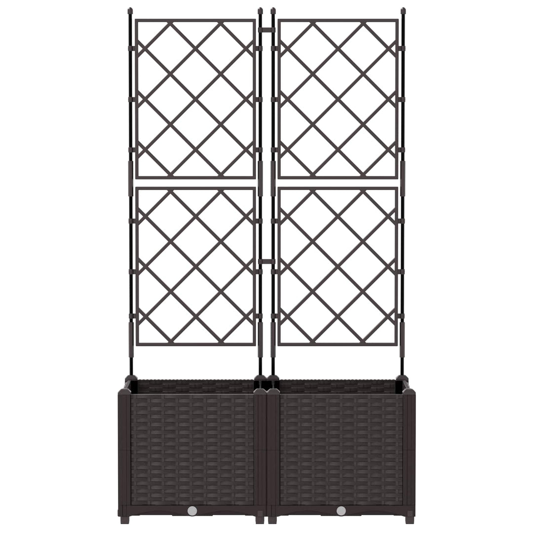 Have Blomsterkrukke 2 stk. Brun 80 x 40 x 143 cm PP
