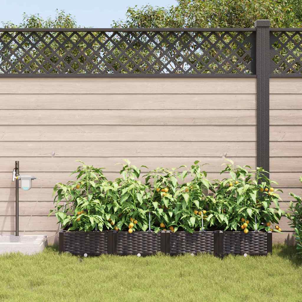 Have Blomsterkrukke 4 stk. Brun 160 x 40 x 22 cm PP