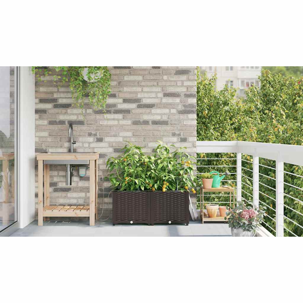Have Blomsterkrukke 2 stk. Brun 80 x 40 x 37,5 cm PP