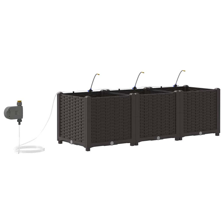 Have Blomsterkrukke 3 stk. Brun 120 x 40 x 37,5 cm PP