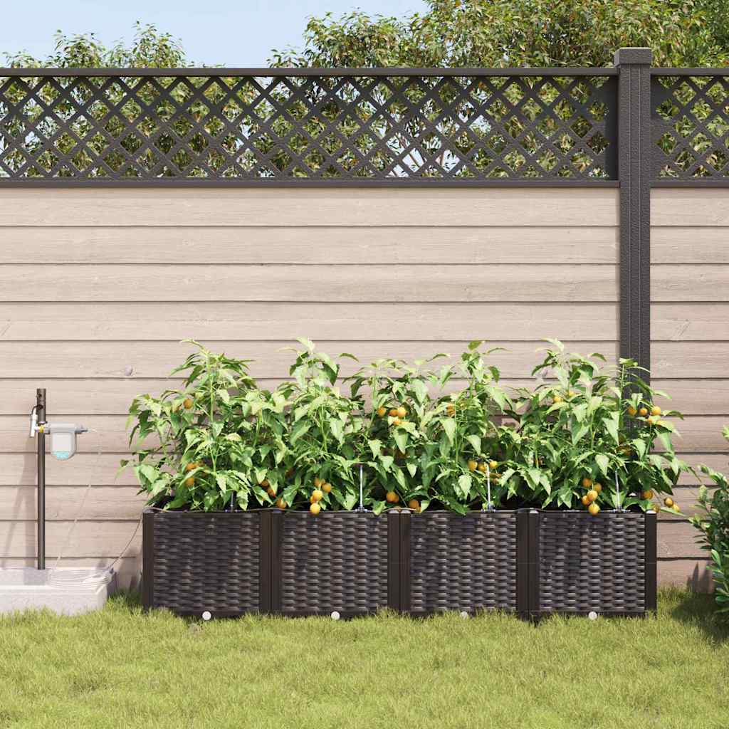 Have Blomsterkrukke 4 stk. Brun 160 x 40 x 37,5 cm PP