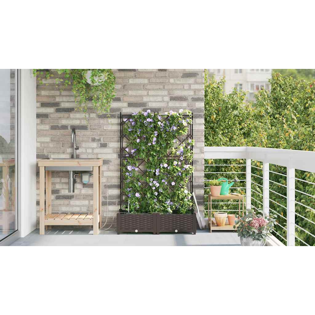 Have Blomsterkrukke 2 stk. Brun 80 x 40 x 126 cm PP