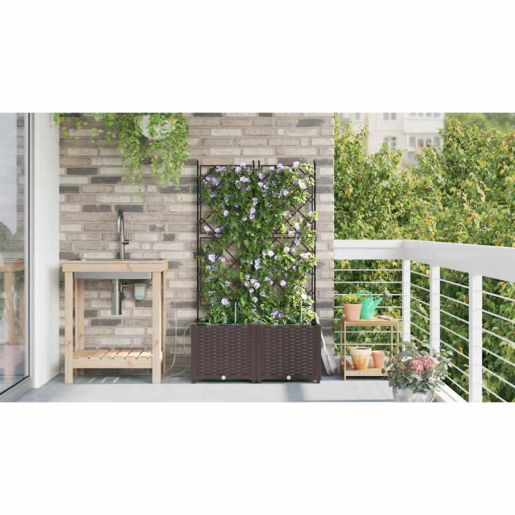 Have Blomsterkrukke 2 pcs Brun 80 x 40 x 142 cm Plastik