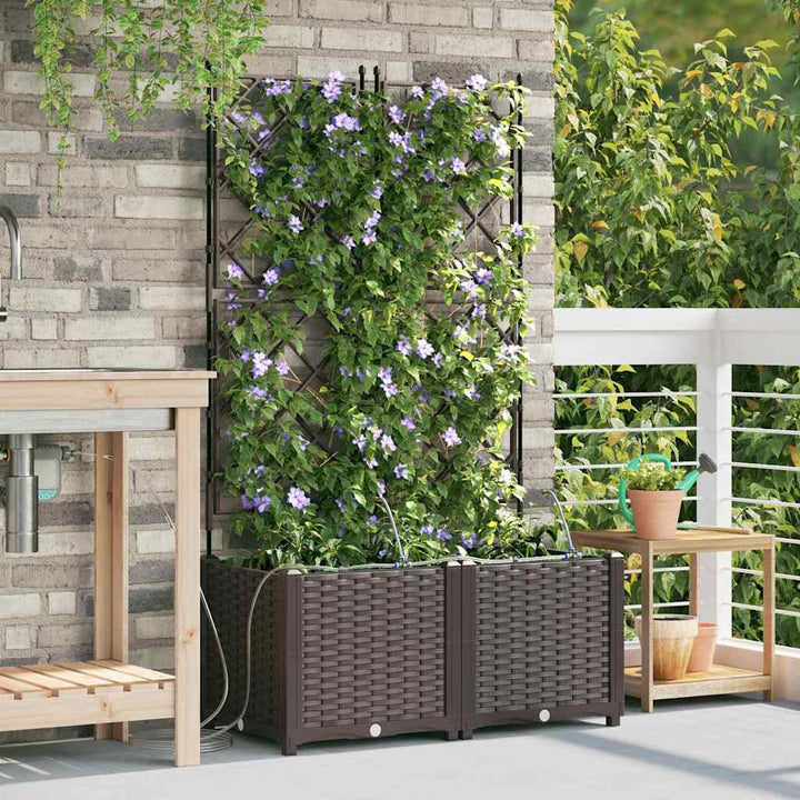 Have Blomsterkrukke 2 pcs Brun 80 x 40 x 142 cm Plastik
