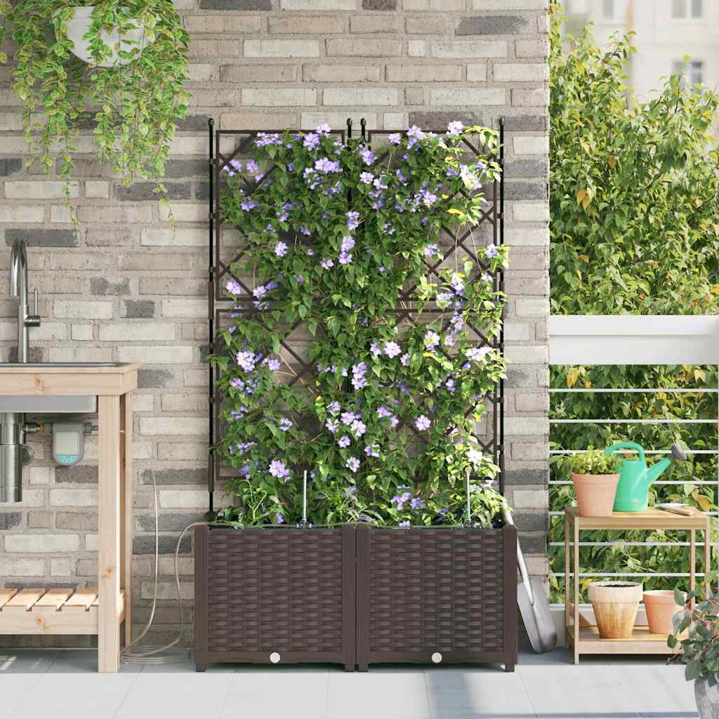 Have Blomsterkrukke 2 pcs Brun 80 x 40 x 142 cm Plastik