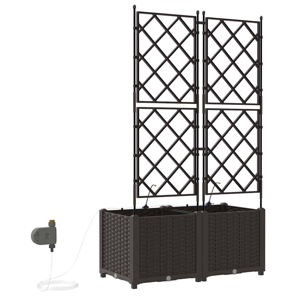 Have Blomsterkrukke 2 pcs Brun 80 x 40 x 142 cm Plastik