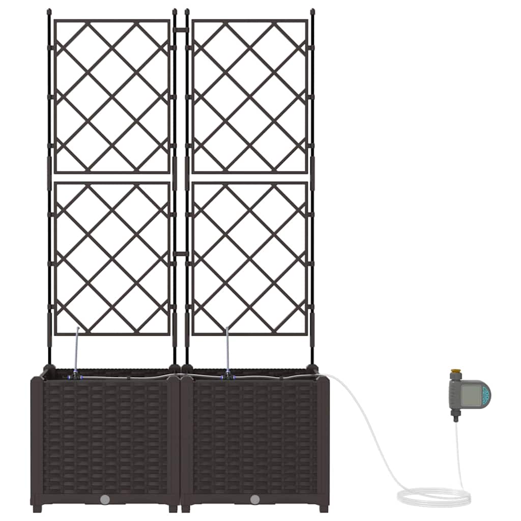 Have Blomsterkrukke 2 pcs Brun 80 x 40 x 142 cm Plastik