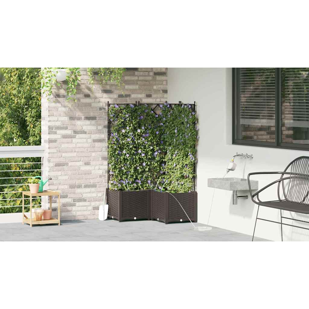 Have Blomsterkrukke 3 stk. Brun 80 x 80 x 142 cm PP