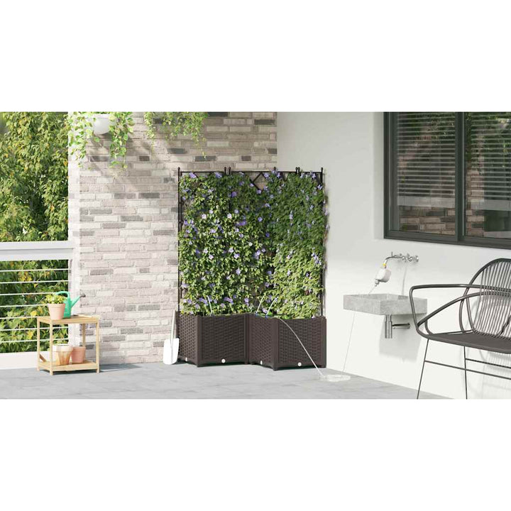 Have Blomsterkrukke 3 stk. Brun 80 x 80 x 142 cm PP