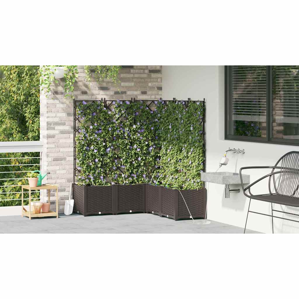 Have Blomsterkrukke 5 stk. Brun 120 x 120 x 142 cm PP