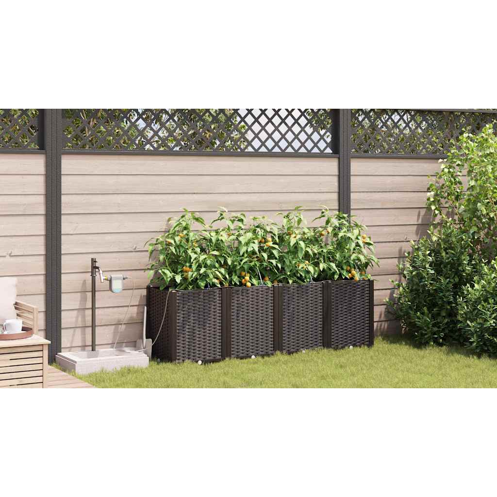 Have Blomsterkrukke 4 stk. Brun 160 x 40 x 52 cm PP