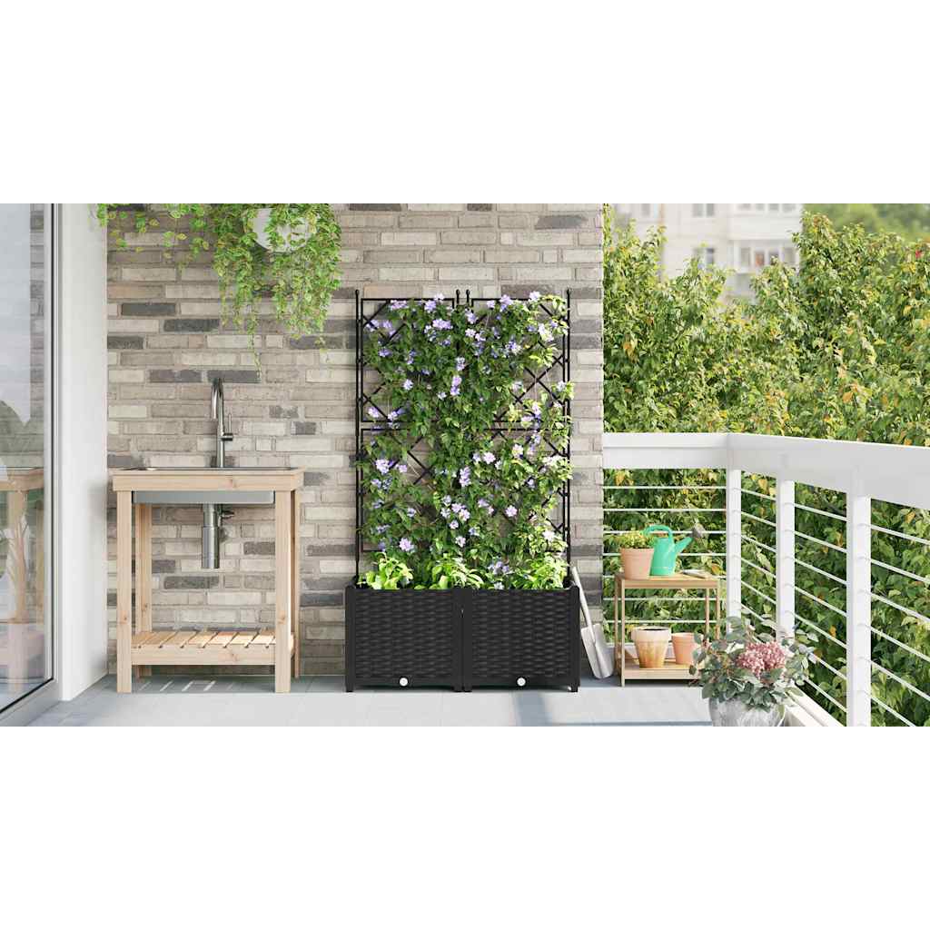 Have Blomsterkrukke 2 stk. Sort 80 x 40 x 143 cm PP