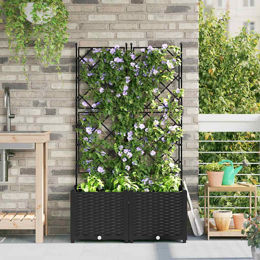 Have Blomsterkrukke 2 stk. Sort 80 x 40 x 143 cm PP