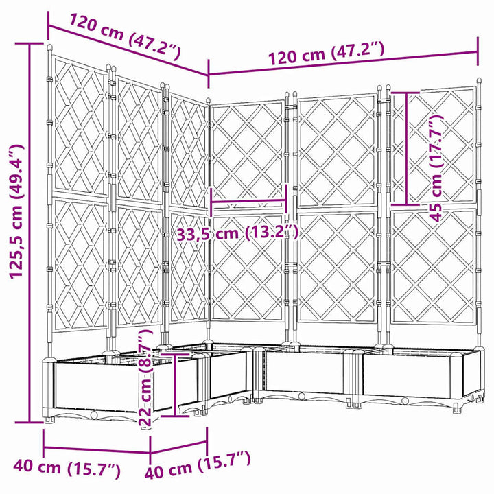 Have Blomsterkrukke 5 stk. Sort 120 x 120 x 125,5 cm PP
