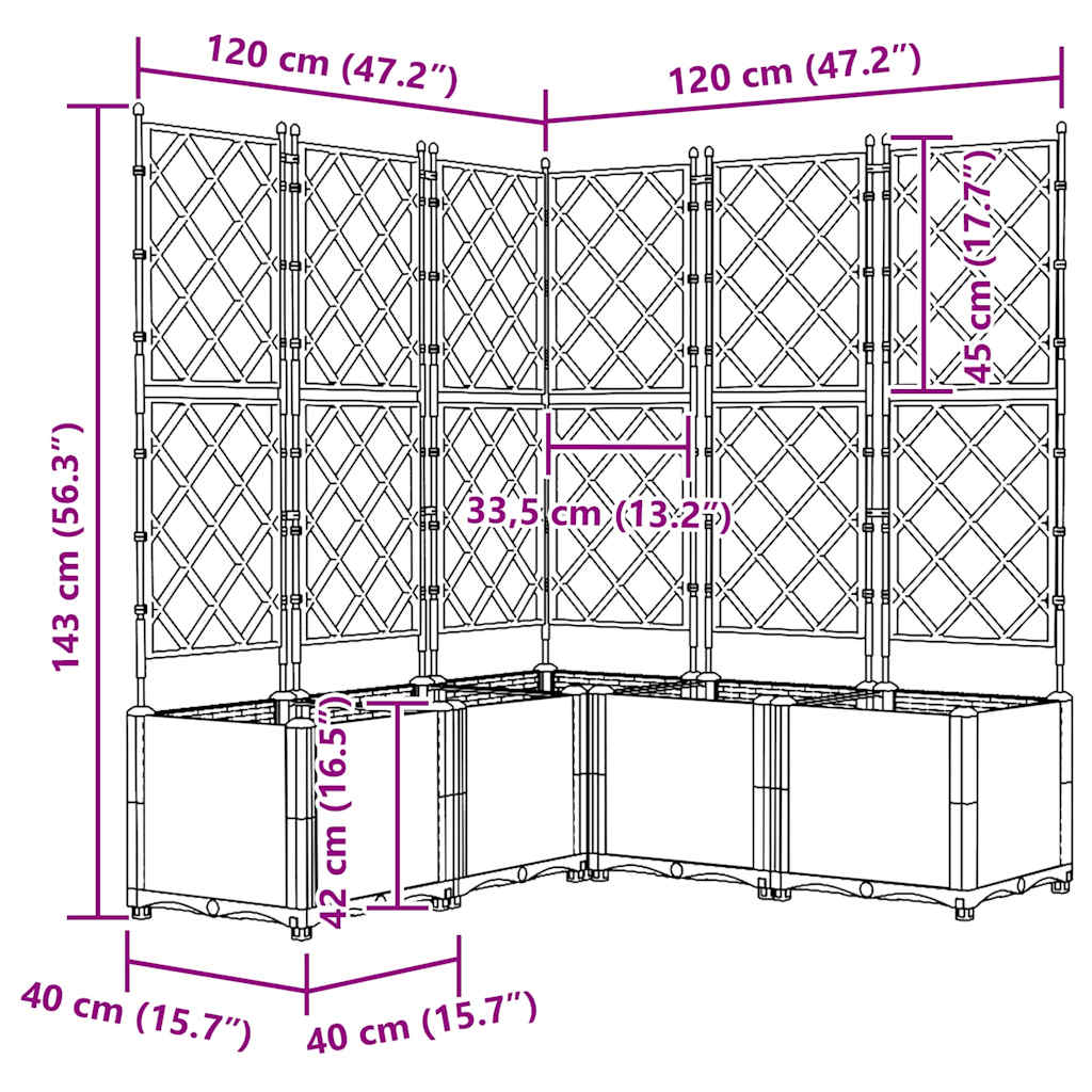 Have Blomsterkrukke 5 stk. Sort 120 x 120 x 143 cm PP