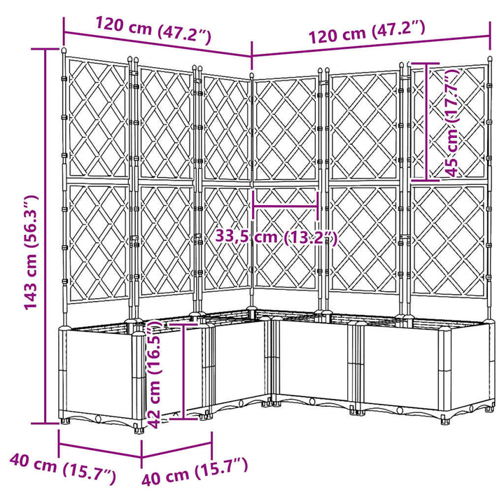 Have Blomsterkrukke 5 stk. Sort 120 x 120 x 143 cm PP