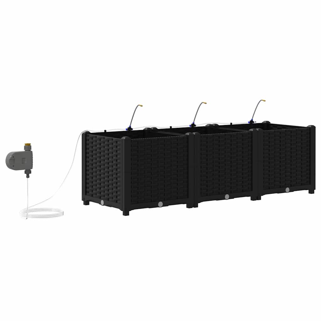 Have Blomsterkrukke 3 stk. Sort 120 x 40 x 37,5 cm PP