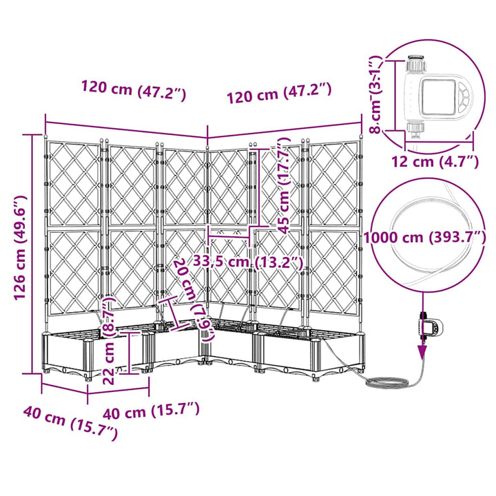 Have Blomsterkrukke 5 stk. Sort 120 x 120 x 126 cm PP