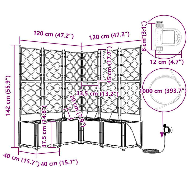 Have Blomsterkrukke 5 stk. Sort 120 x 120 x 142 cm PP