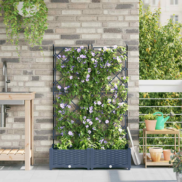 Have Blomsterkrukke 2 stk. Grå 80 x 40 x 125,5 cm PP