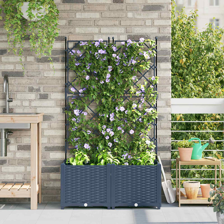 Have Blomsterkrukke 2 pcs Grå 80 x 40 x 143 cm Plastik