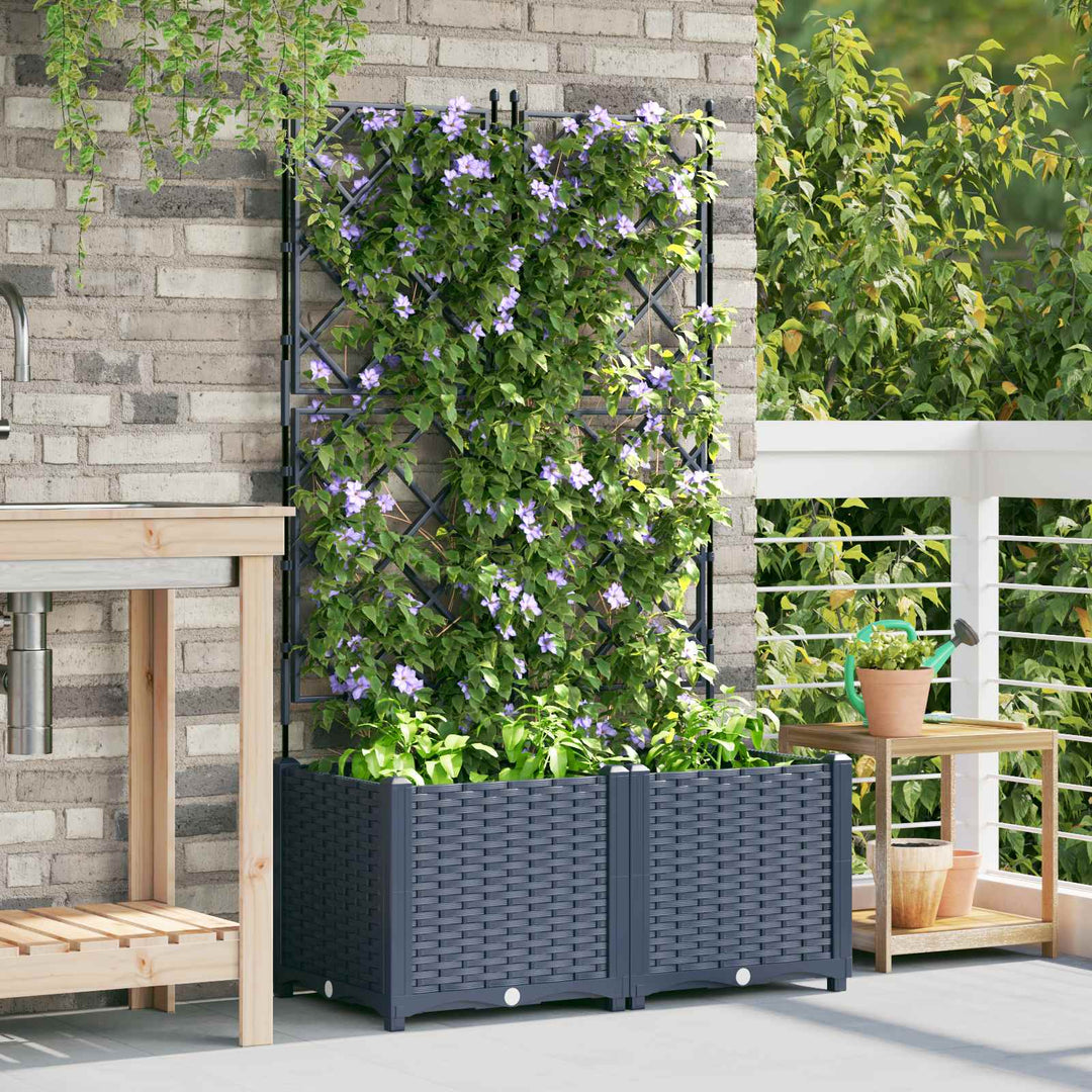 Have Blomsterkrukke 2 pcs Grå 80 x 40 x 143 cm Plastik