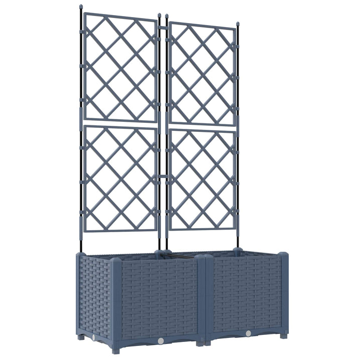 Have Blomsterkrukke 2 pcs Grå 80 x 40 x 143 cm Plastik