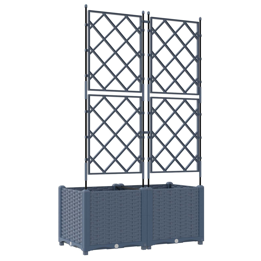 Have Blomsterkrukke 2 pcs Grå 80 x 40 x 143 cm Plastik