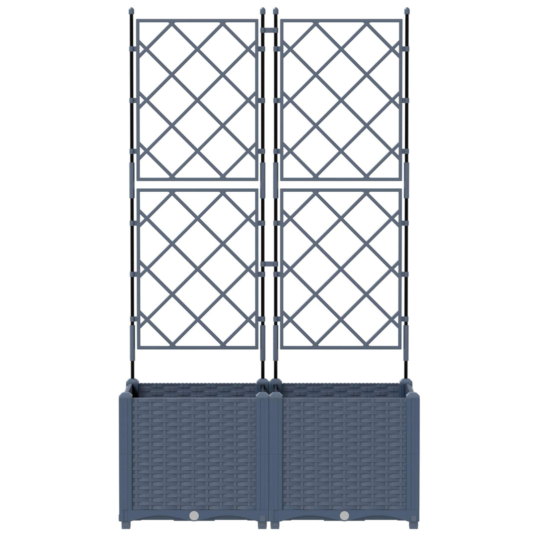 Have Blomsterkrukke 2 pcs Grå 80 x 40 x 143 cm Plastik