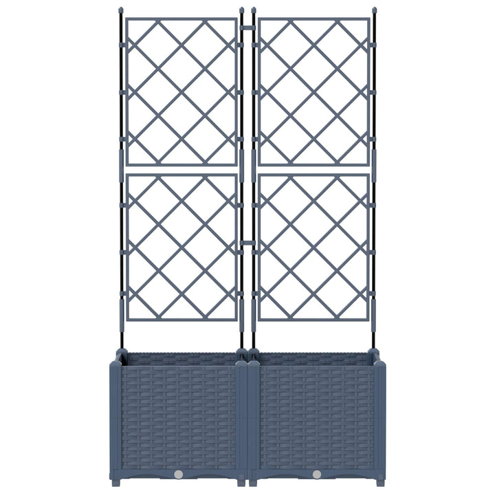 Have Blomsterkrukke 2 pcs Grå 80 x 40 x 143 cm Plastik