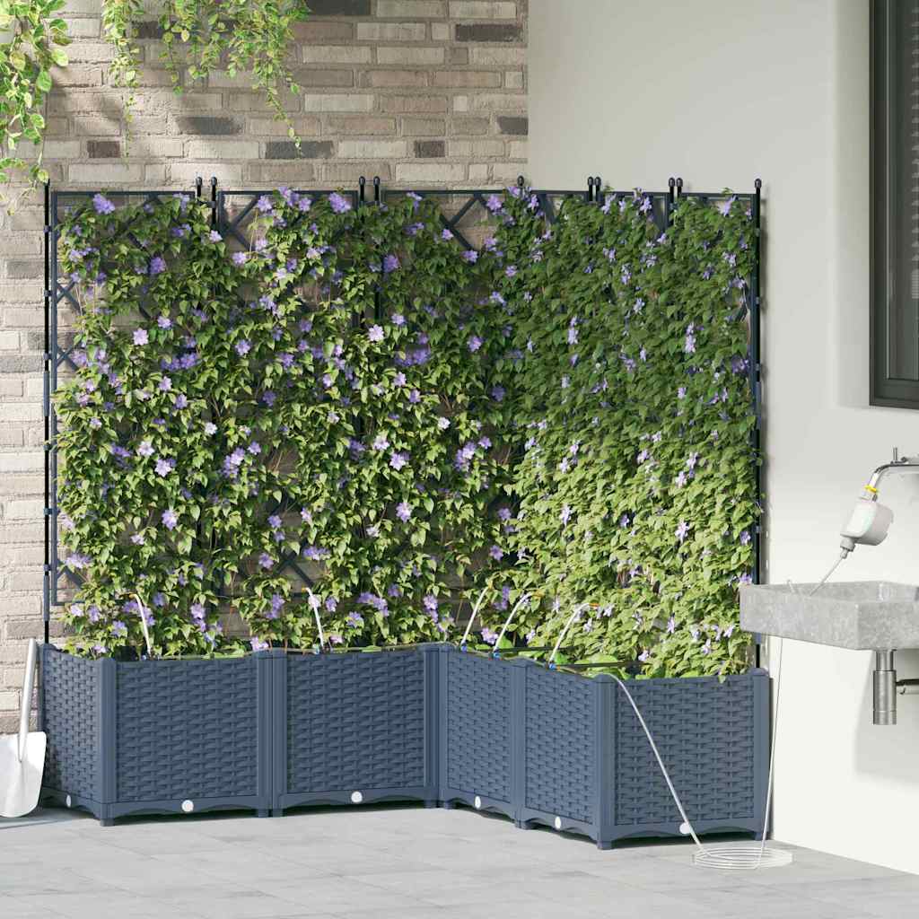 Have Blomsterkrukke 3 stk. Grå 80 x 80 x 143 cm PP