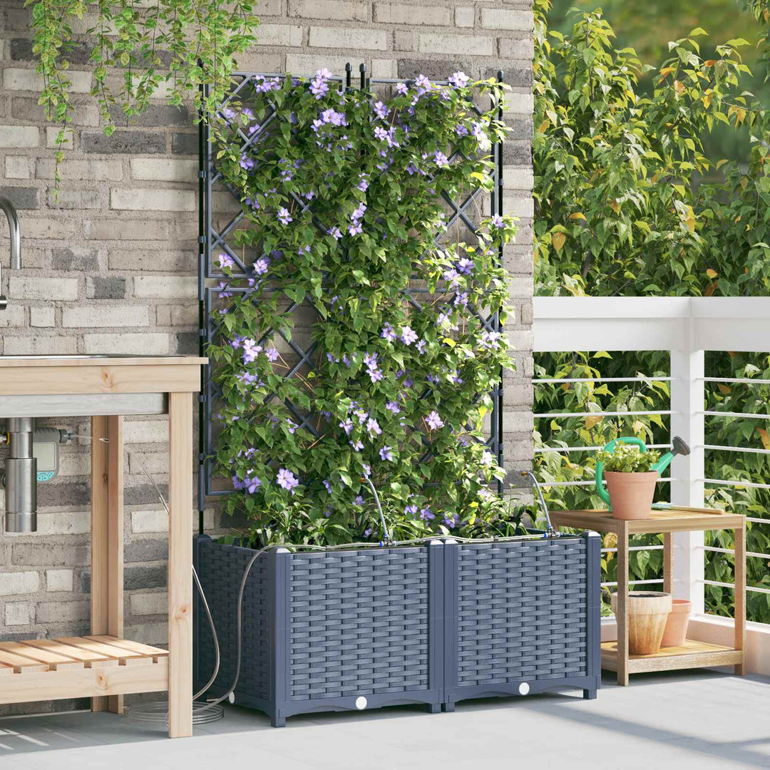 Have Blomsterkrukke 2 pcs Grå 80 x 40 x 142 cm Plastik