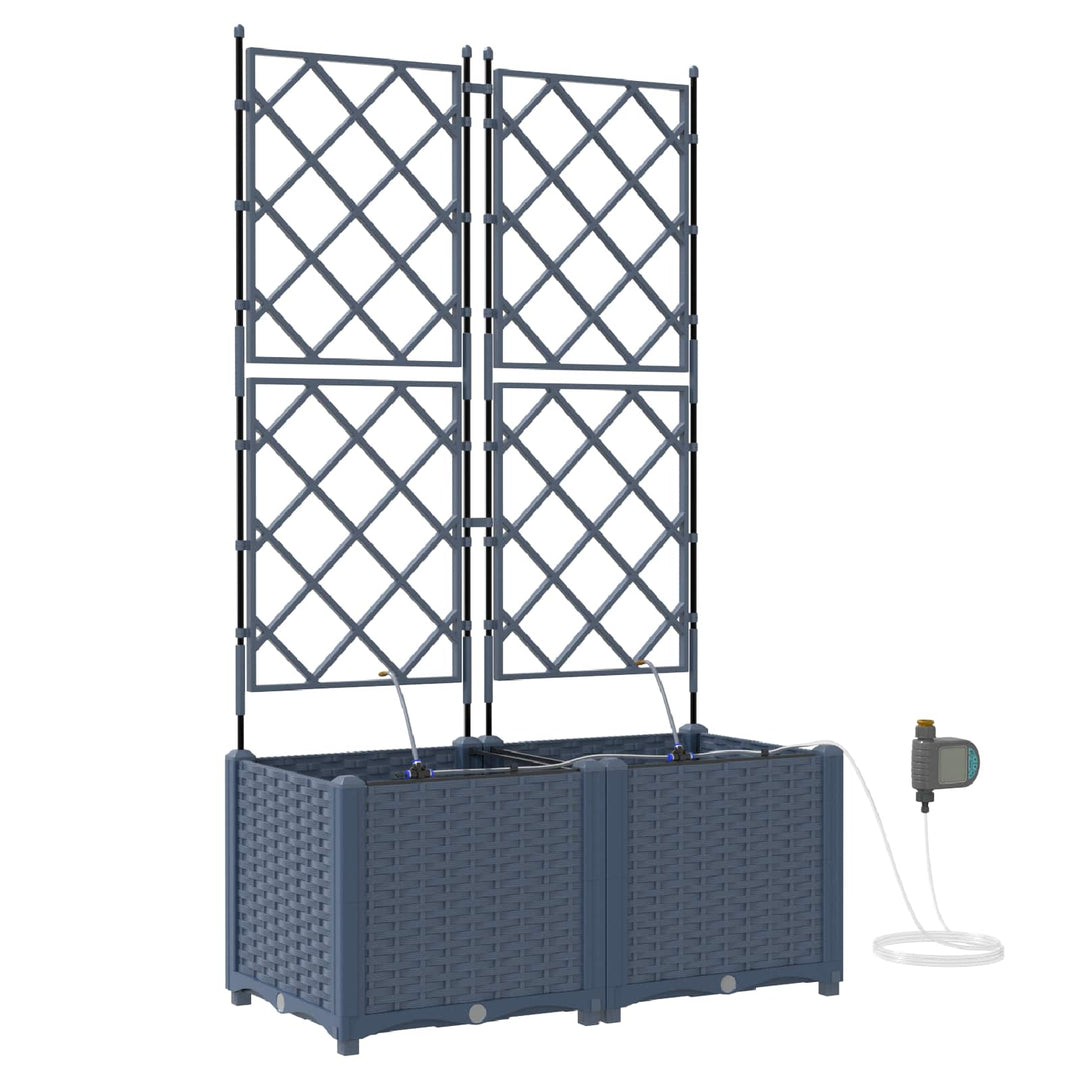 Have Blomsterkrukke 2 pcs Grå 80 x 40 x 142 cm Plastik
