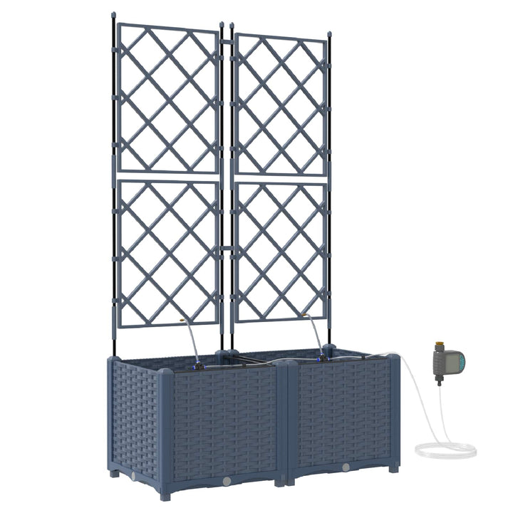 Have Blomsterkrukke 2 pcs Grå 80 x 40 x 142 cm Plastik
