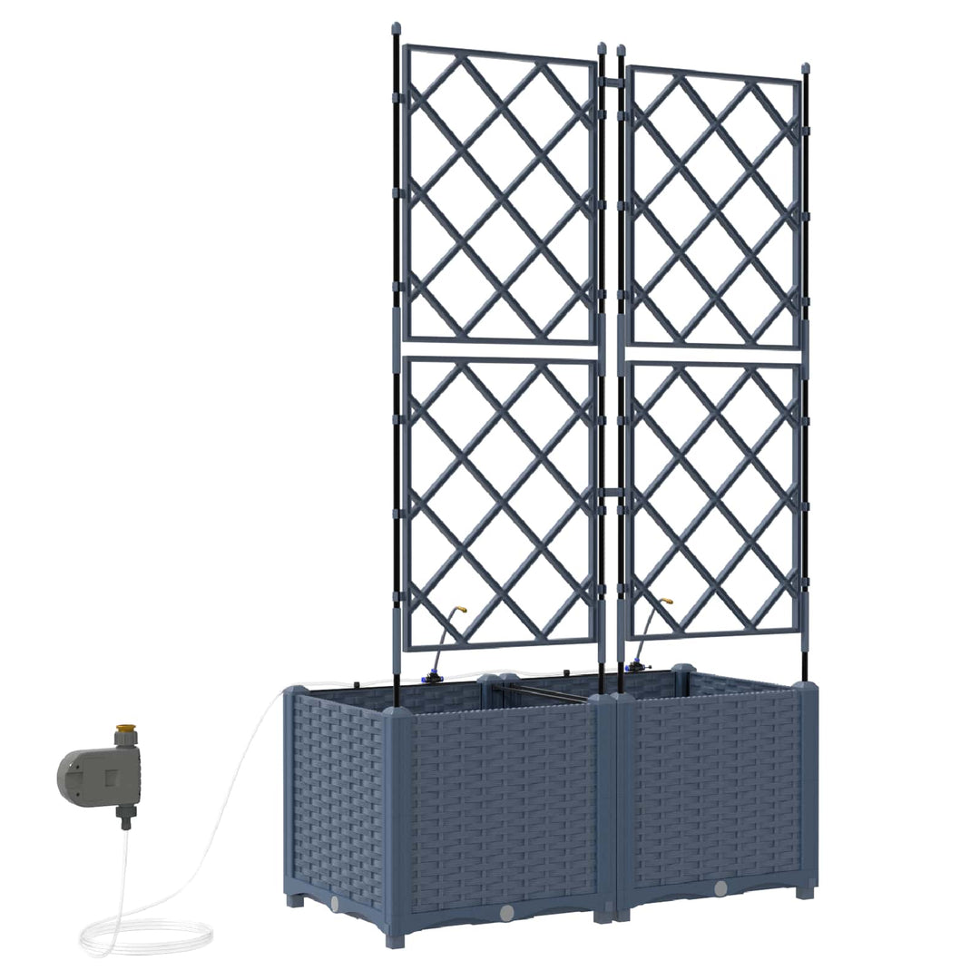 Have Blomsterkrukke 2 pcs Grå 80 x 40 x 142 cm Plastik