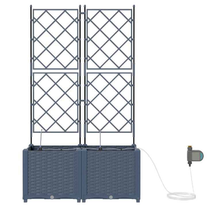 Have Blomsterkrukke 2 pcs Grå 80 x 40 x 142 cm Plastik