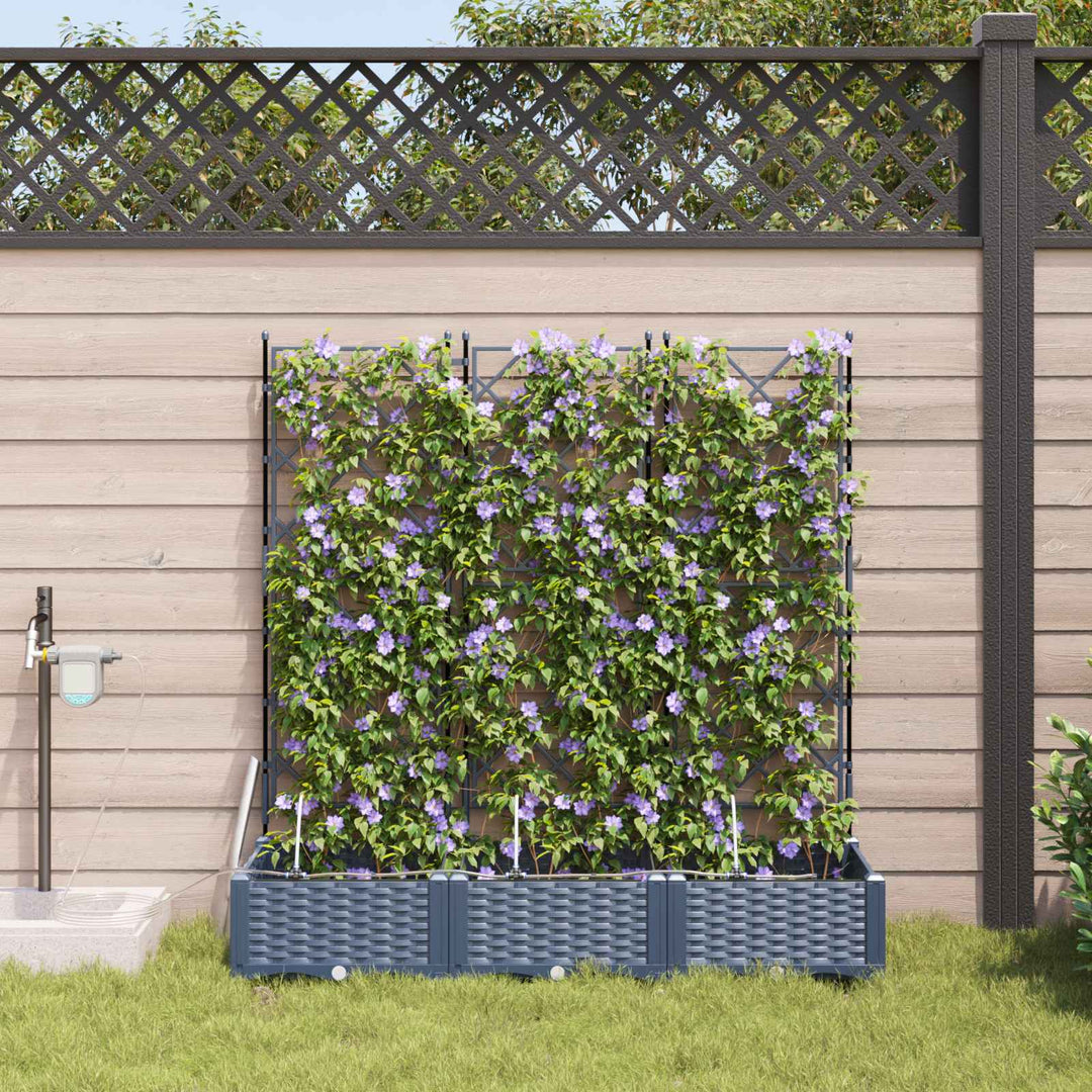 Have Blomsterkrukke 3 stk. Grå 120 x 40 x 126 cm PP