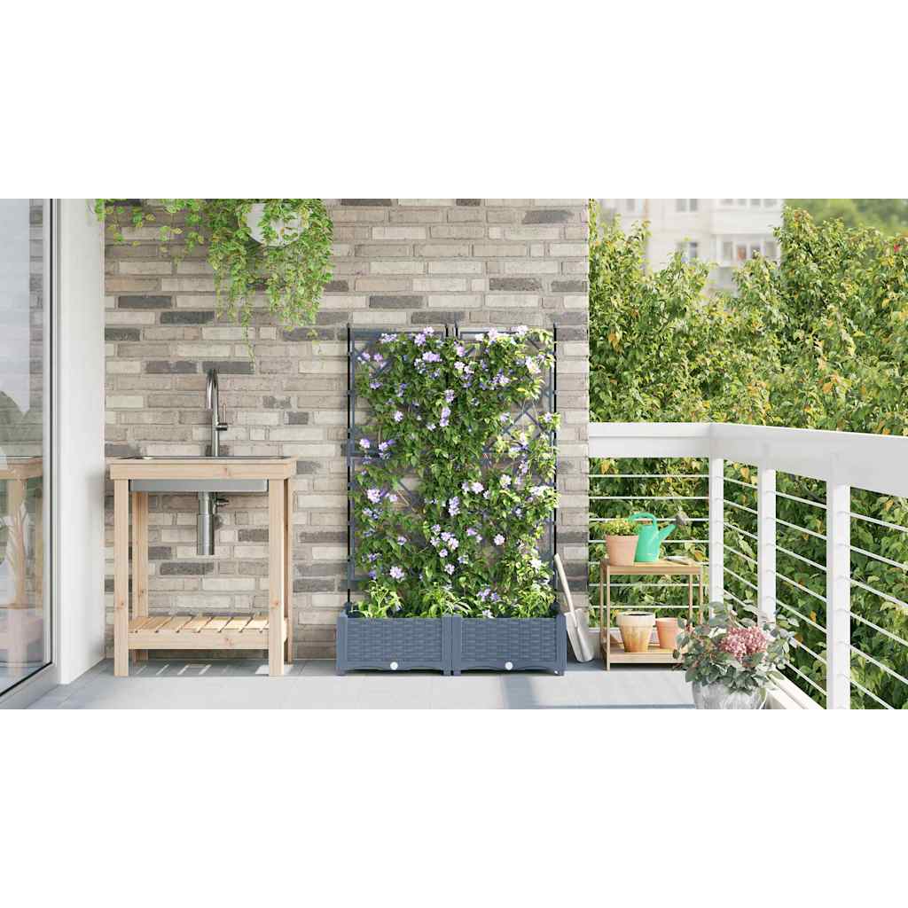 Have Blomsterkrukke 2 stk. Lysegrå 80 x 40 x 125,5 cm PP
