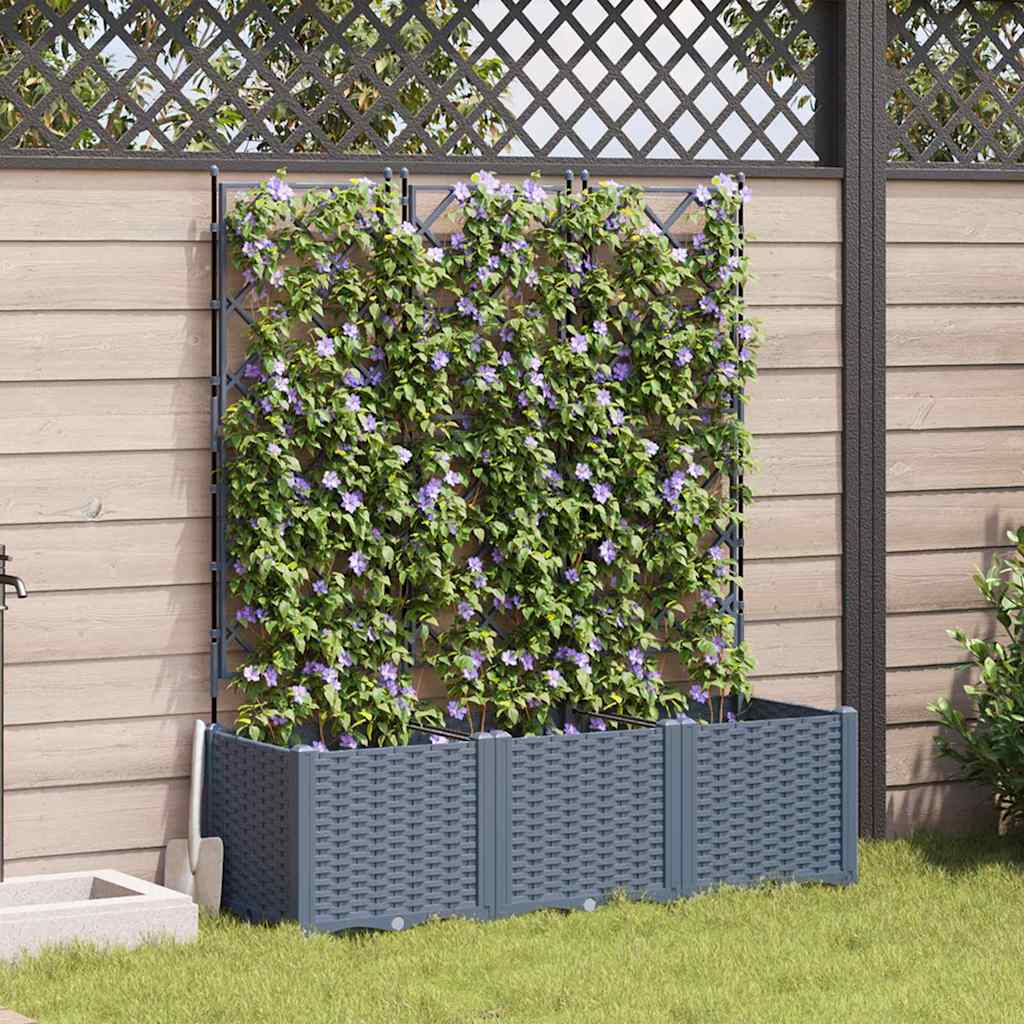 Have Blomsterkrukke 3 stk. Lysegrå 120 x 40 x 143 cm PP