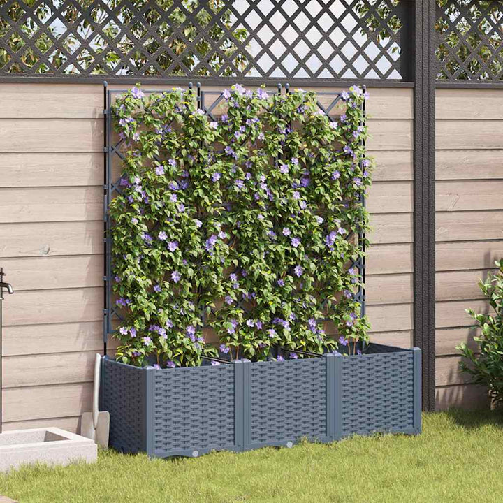 Have Blomsterkrukke 3 stk. Lysegrå 120 x 40 x 143 cm PP