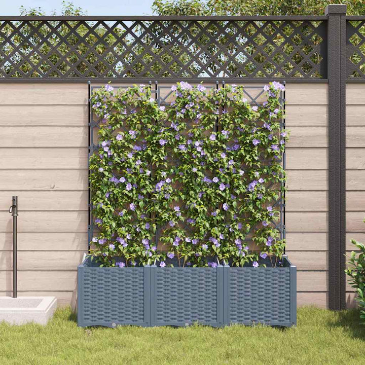 Have Blomsterkrukke 3 stk. Lysegrå 120 x 40 x 143 cm PP