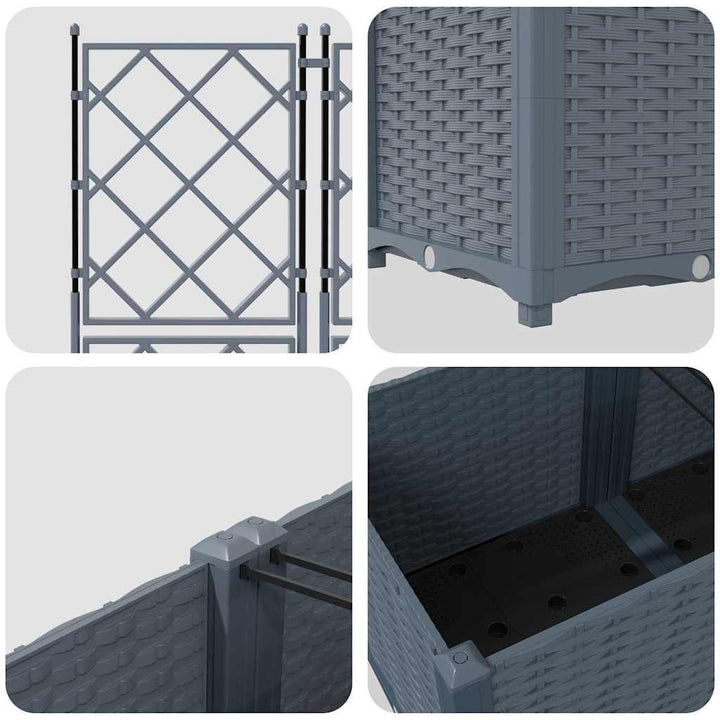 Have Blomsterkrukke 5 pcs Lys Grå 120 x 120 x 143 cm Plastik