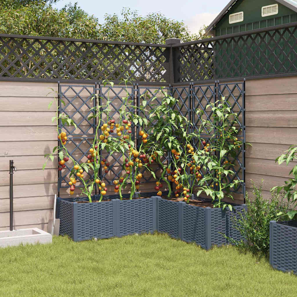 Have Blomsterkrukke 5 pcs Lys Grå 120 x 120 x 143 cm Plastik