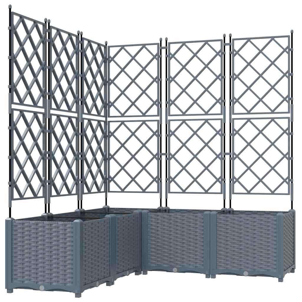 Have Blomsterkrukke 5 pcs Lys Grå 120 x 120 x 143 cm Plastik