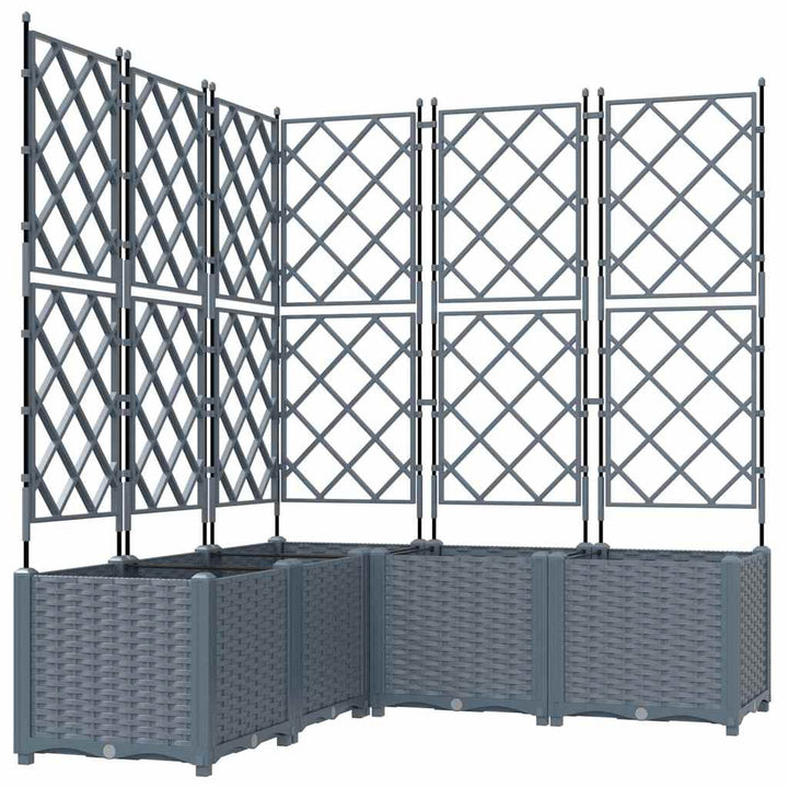 Have Blomsterkrukke 5 pcs Lys Grå 120 x 120 x 143 cm Plastik