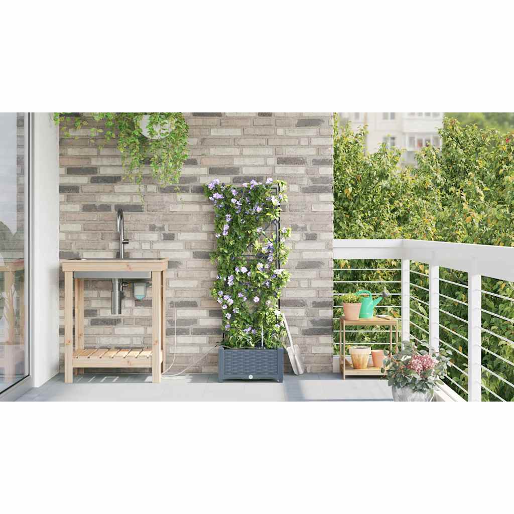 Have Blomsterkrukke Lysegrå 40 x 40 x 126 cm PP