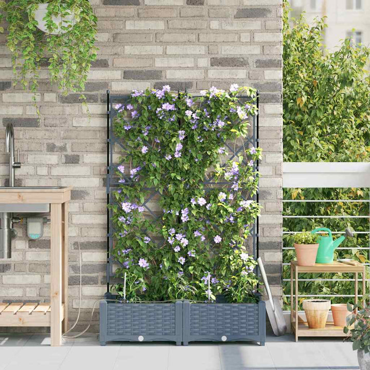 Have Blomsterkrukke 2 stk. Lysegrå 80 x 40 x 126 cm PP