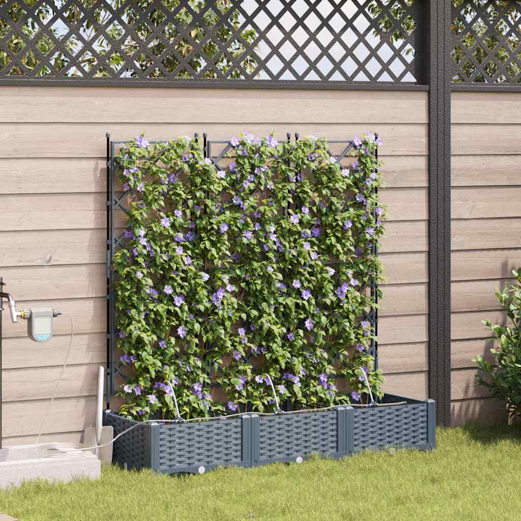 Have Blomsterkrukke 3 stk. Lysegrå 120 x 40 x 126 cm PP