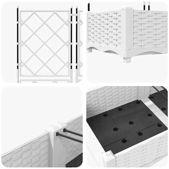 Have Blomsterkrukke 3 stk. Hvid 120 x 40 x 125,5 cm PP